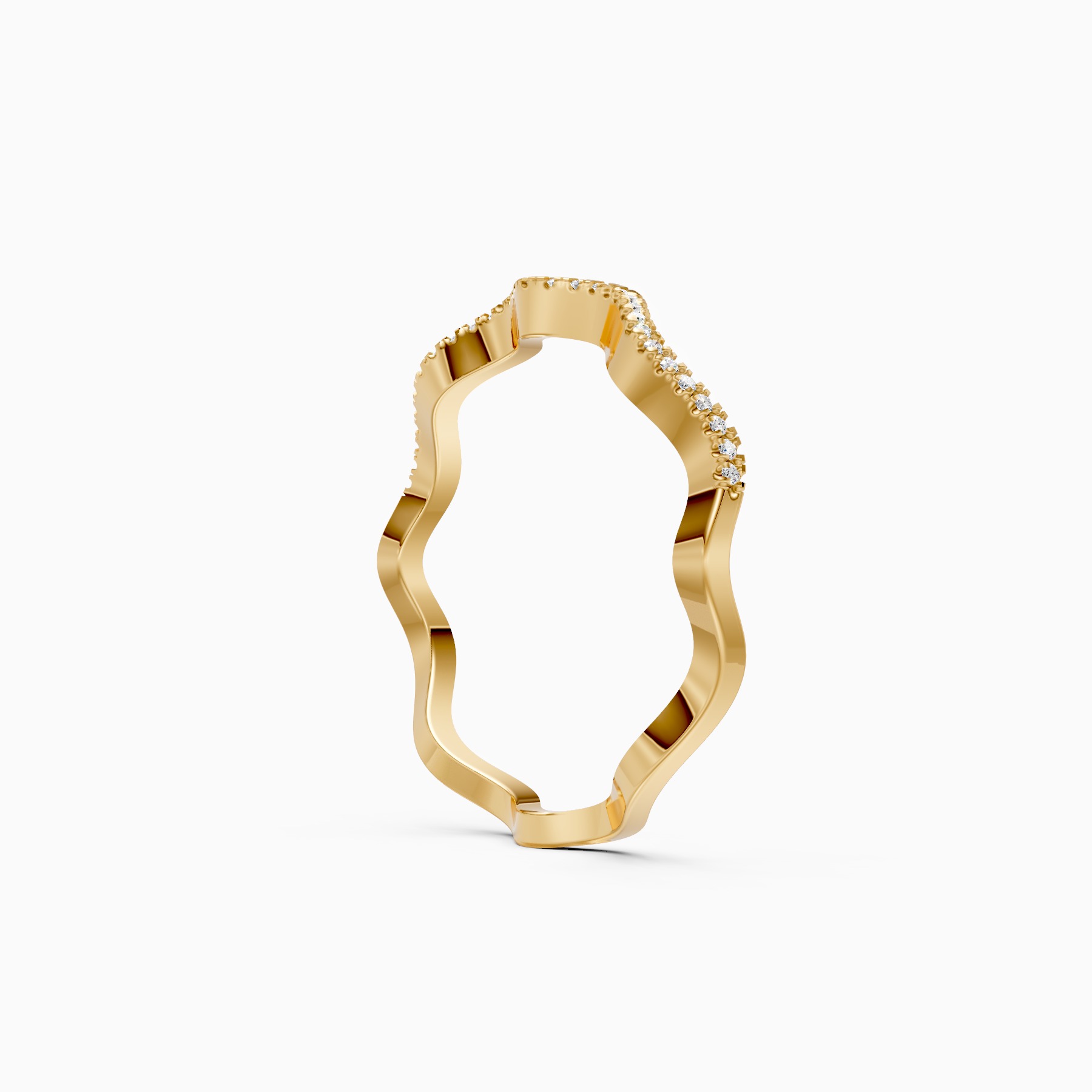 Lavish Wave Diamond Eternity Wedding Band